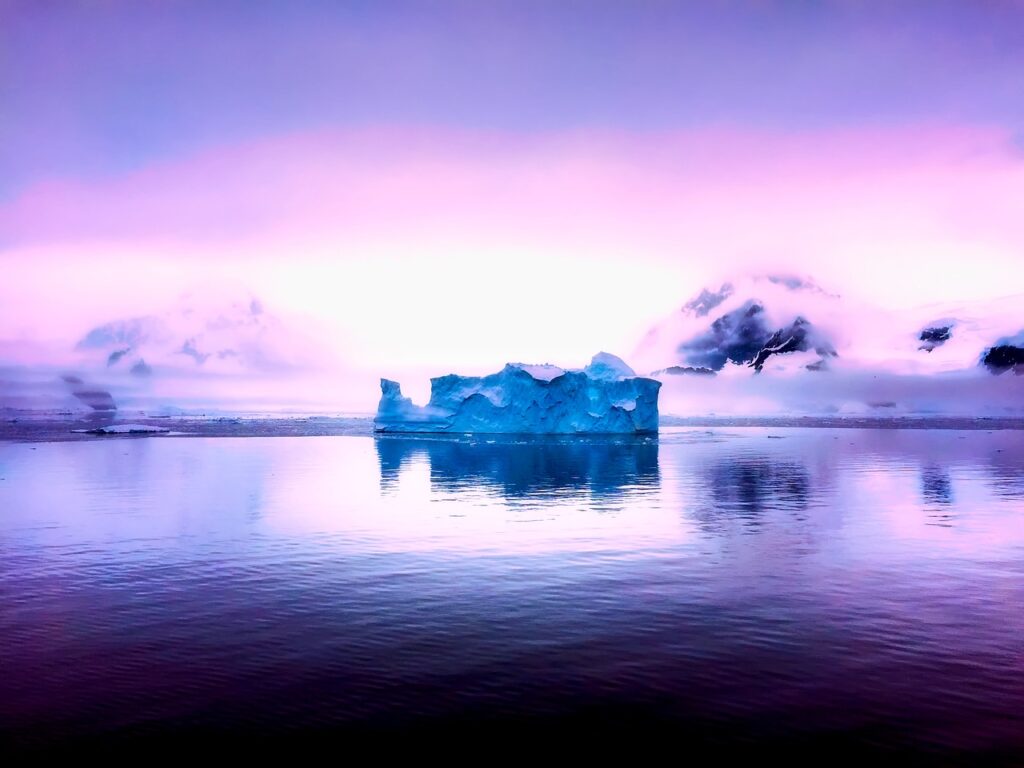 antarctica, mountains, sunrise